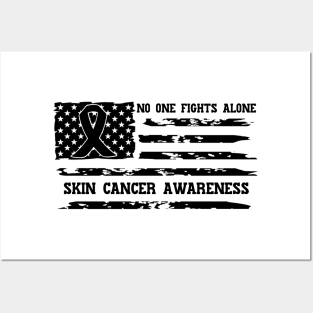 No One Fights Alone Skin Cancer Awareness Posters and Art